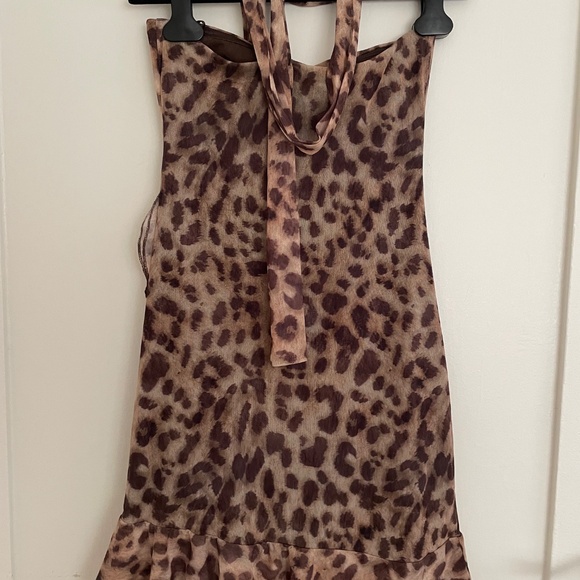 ZARA Leopard Print Mini Mesh Dress Size S/M - Picture 8 of 8